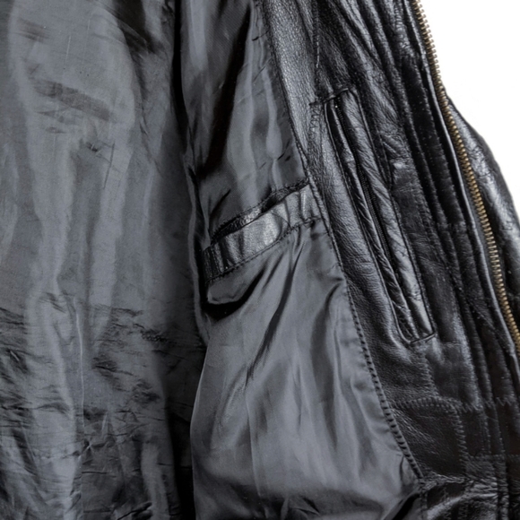 Vintage Patchwork Leather Bomber Jacket - Picture 10 of 10